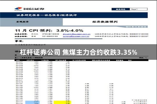 杠杆证券公司 焦煤主力合约收跌3.35%